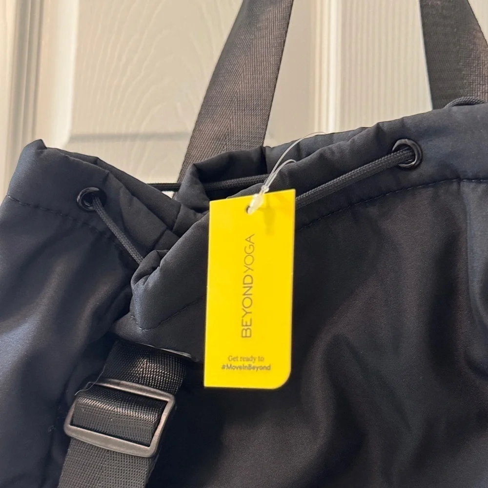 Beyond Yoga Black Convertible Drawstring Tote - Picture 7 of 10